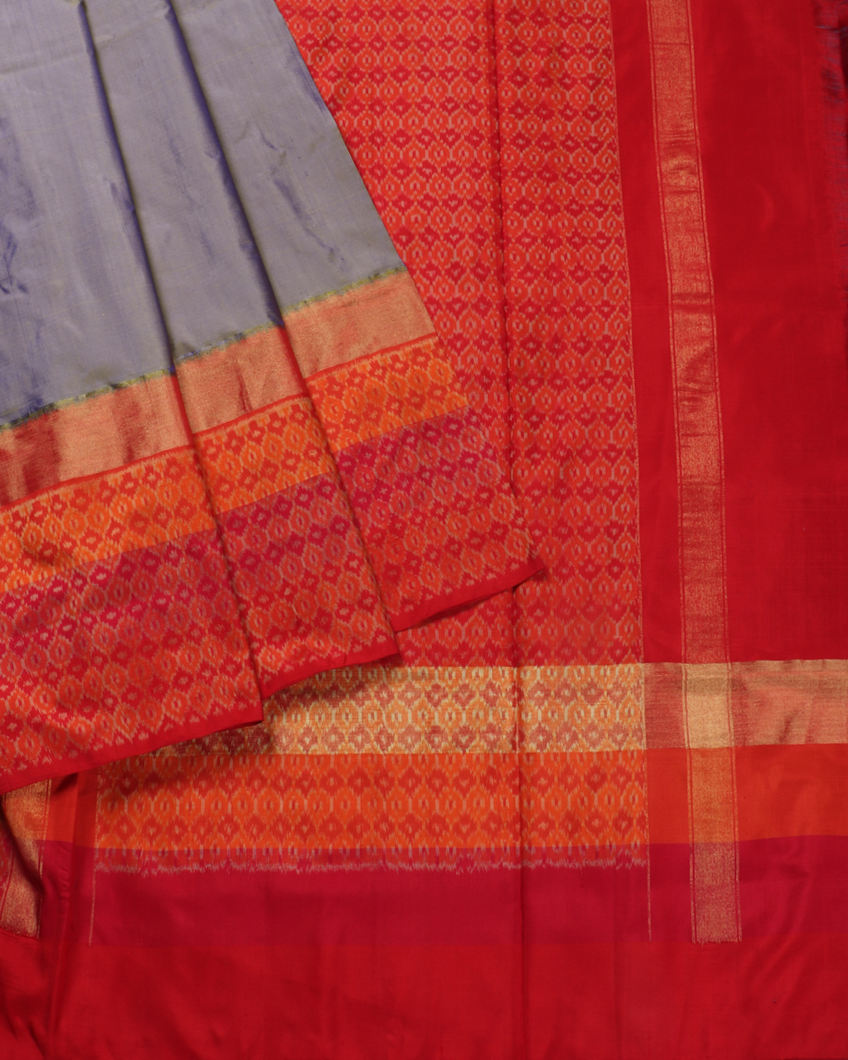 Blue Ikat Silk Saree T3575932
