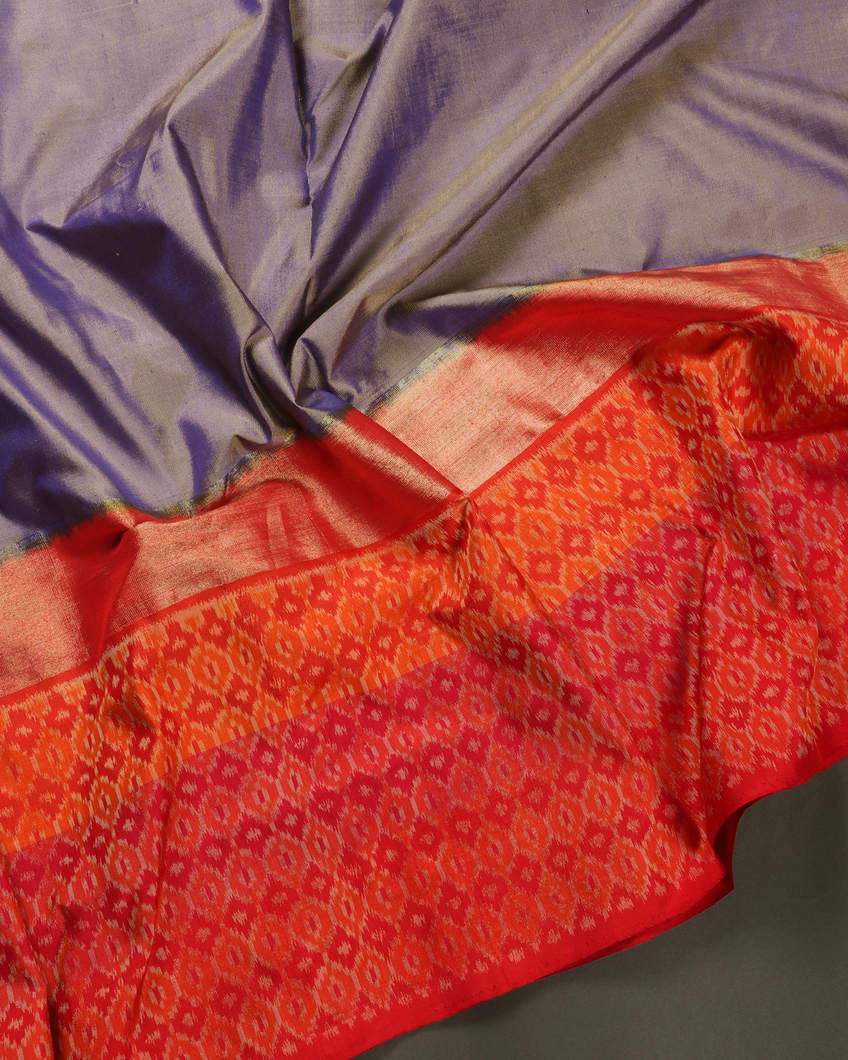 Blue Ikat Silk Saree T3575934