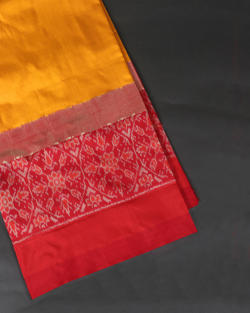 Yellow Ikat Silk Saree T357582-image
