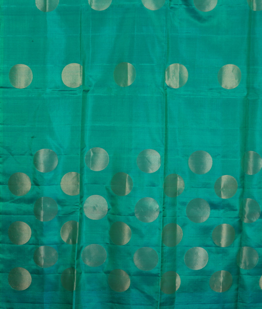 Bluish Green Soft Silk Saree T3851204