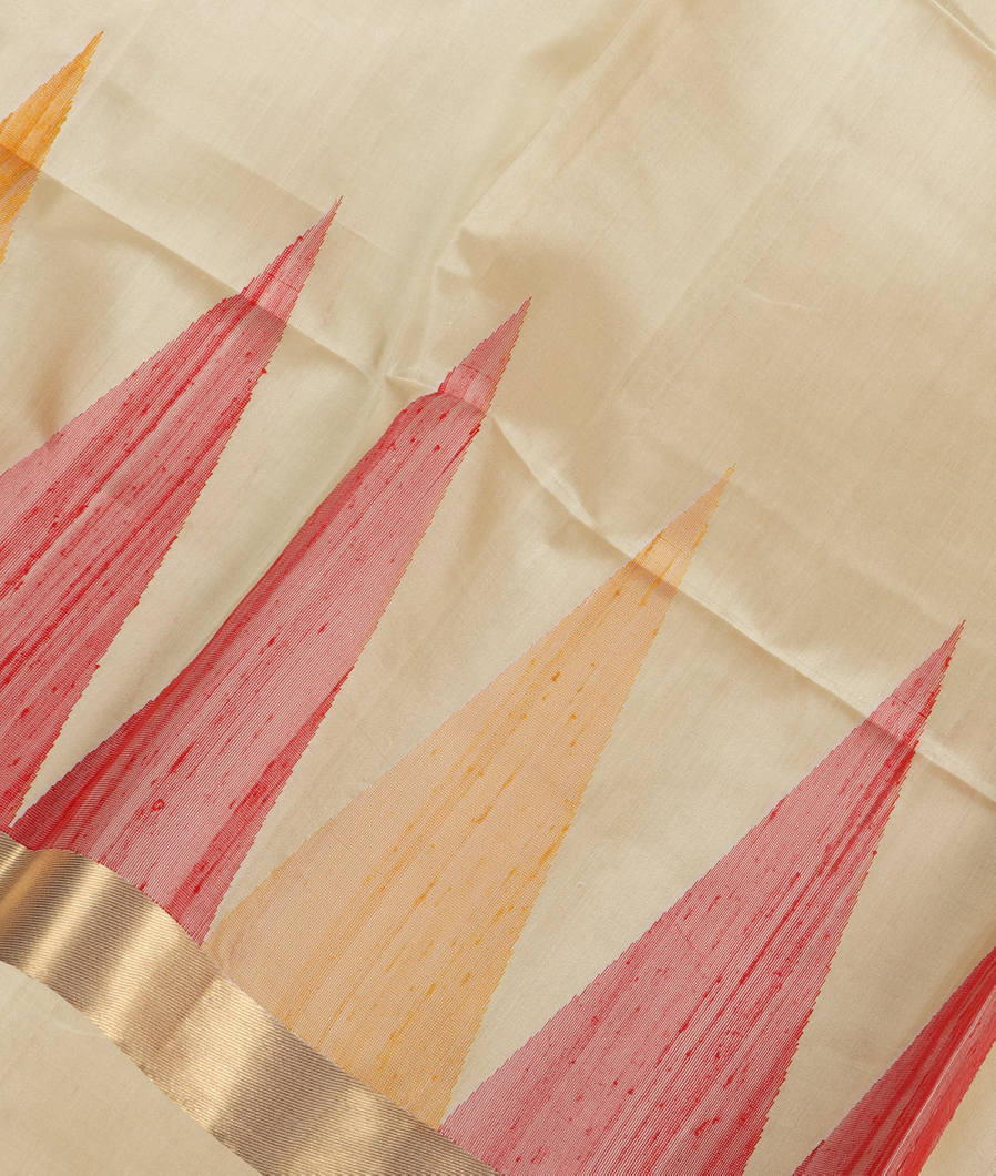 Cream Soft Silk Saree T372548-image