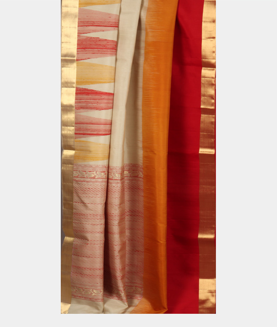 Cream Soft Silk Saree T3725482