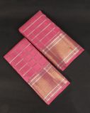 Pink Handwoven Kanjivaram Silk Dhoti and Vastharam T2271351