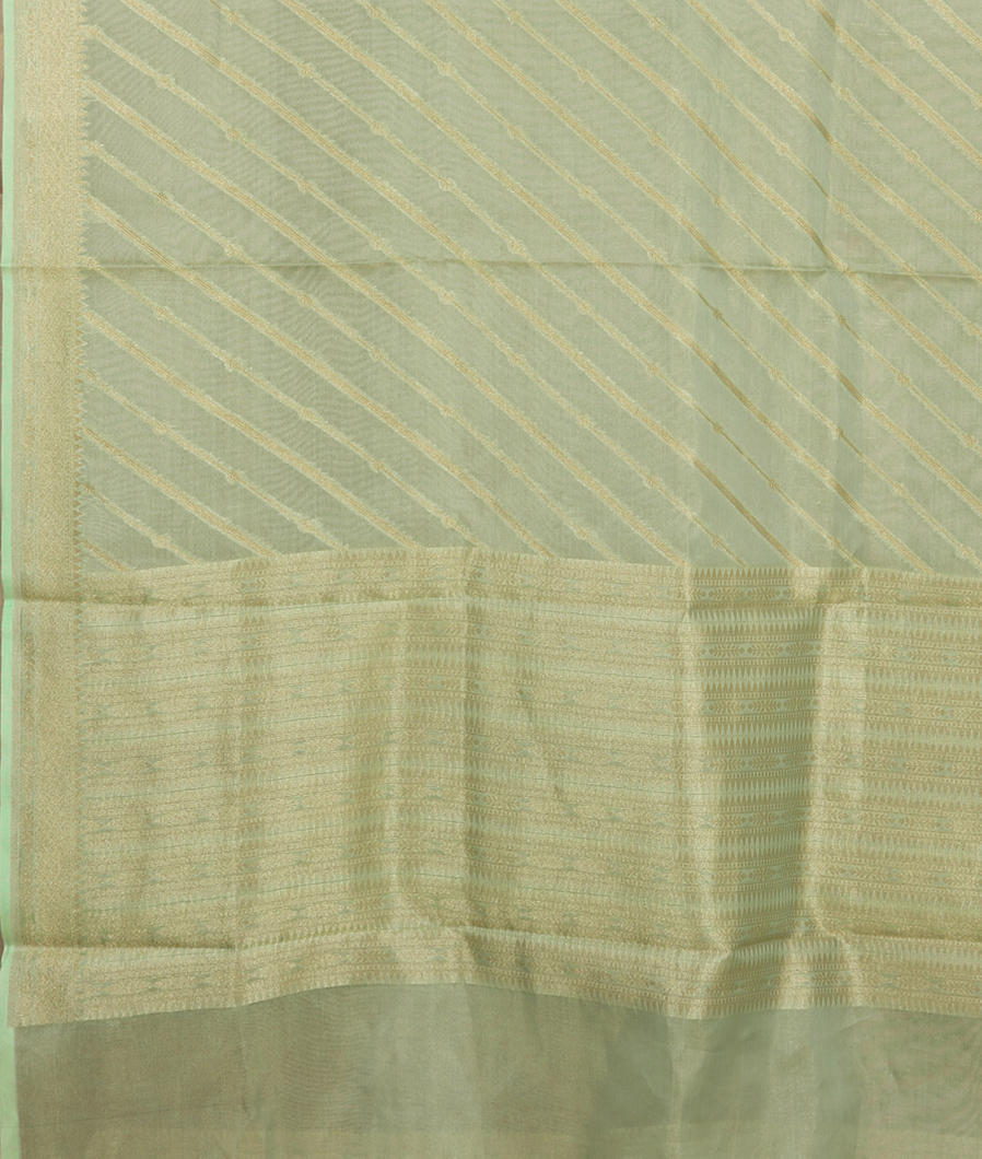 Green Banaras Organza Saree T3823064