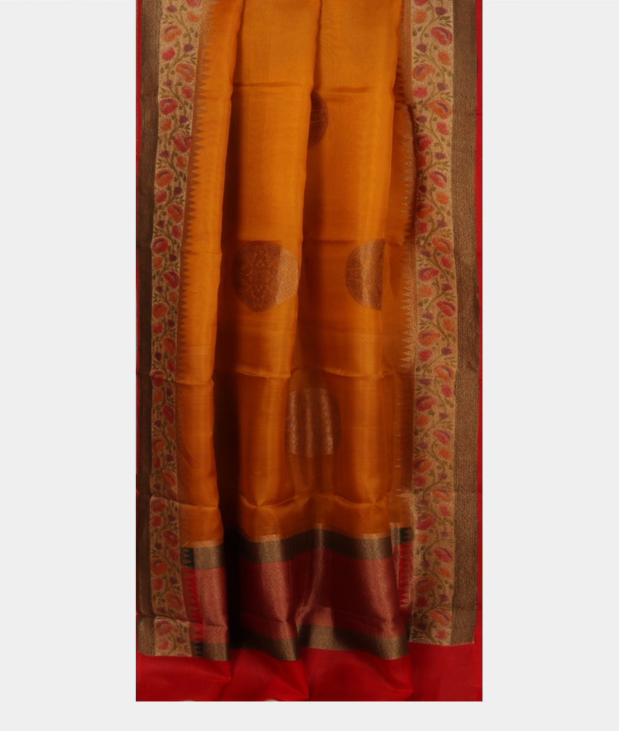Yellow Banaras Organza Saree T3823392