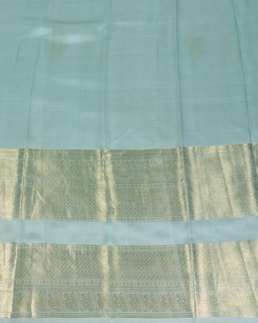 Powder Blue Printed kanjivaram Silk Saree T2907773