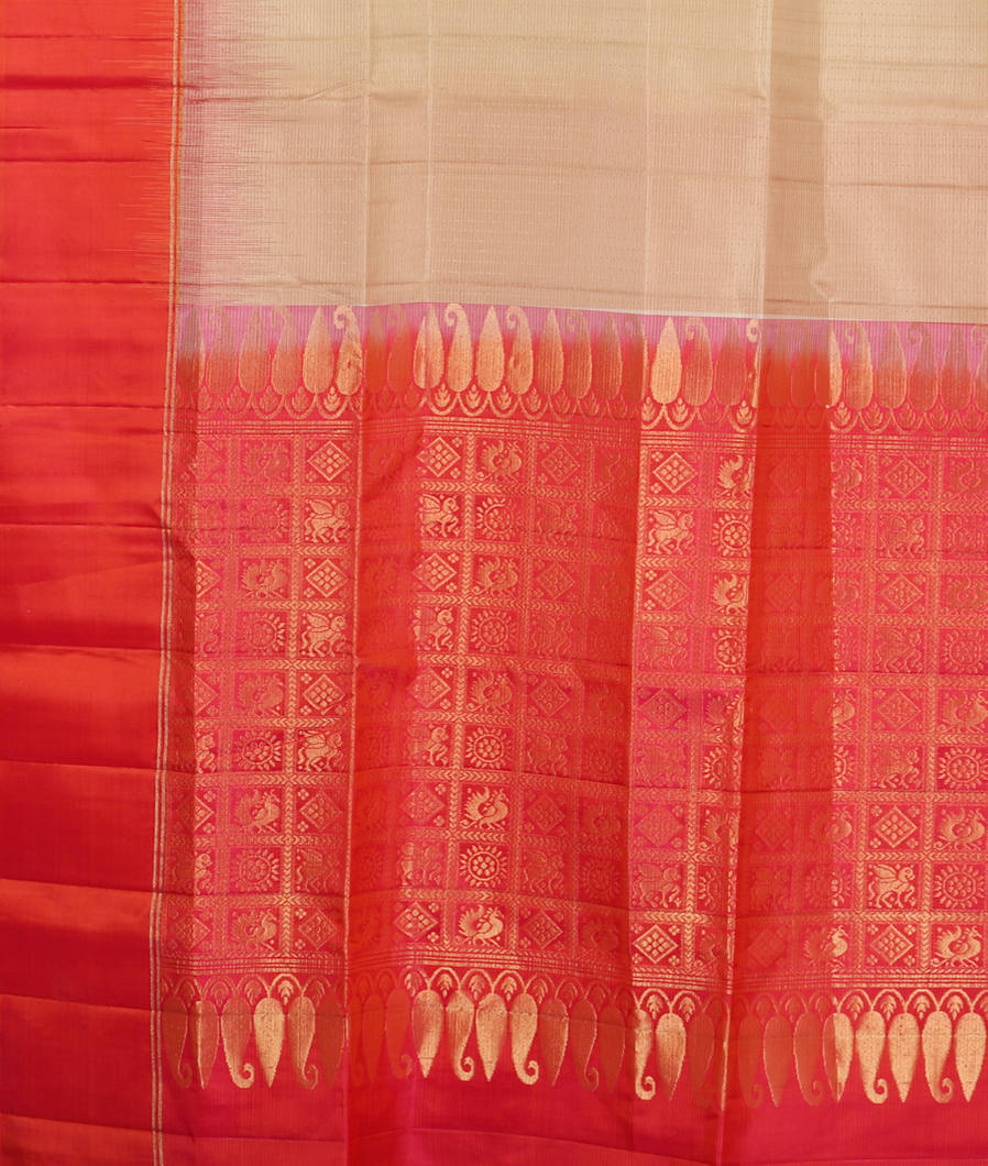 Cream Soft Silk Saree T3725994