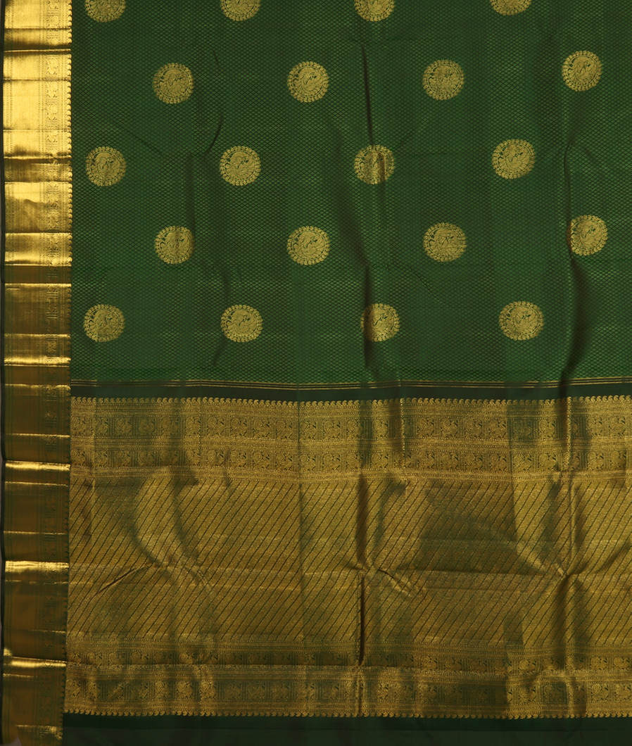 Green Handwoven Kanjivaram Silk Saree T3609864