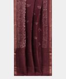 Burgundy Linen Printed Saree T3834042