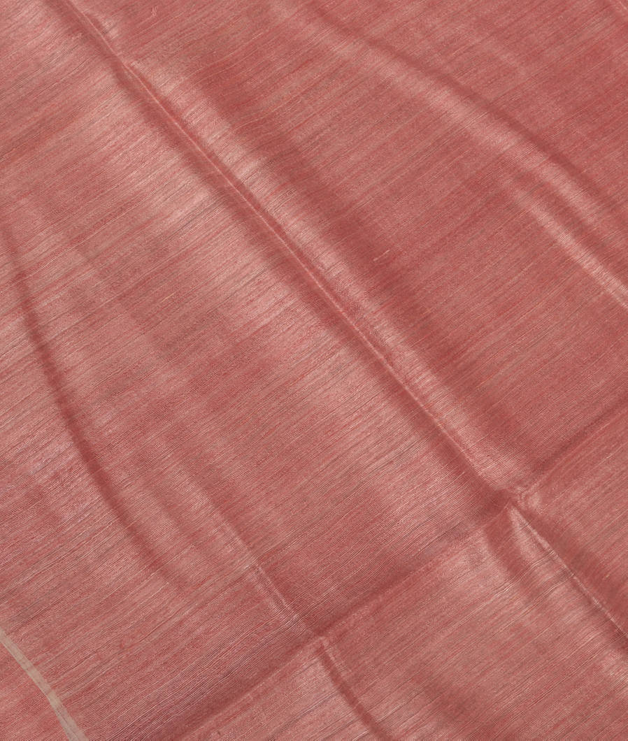 Onion Pink Handwoven Tussar Saree T378651-image
