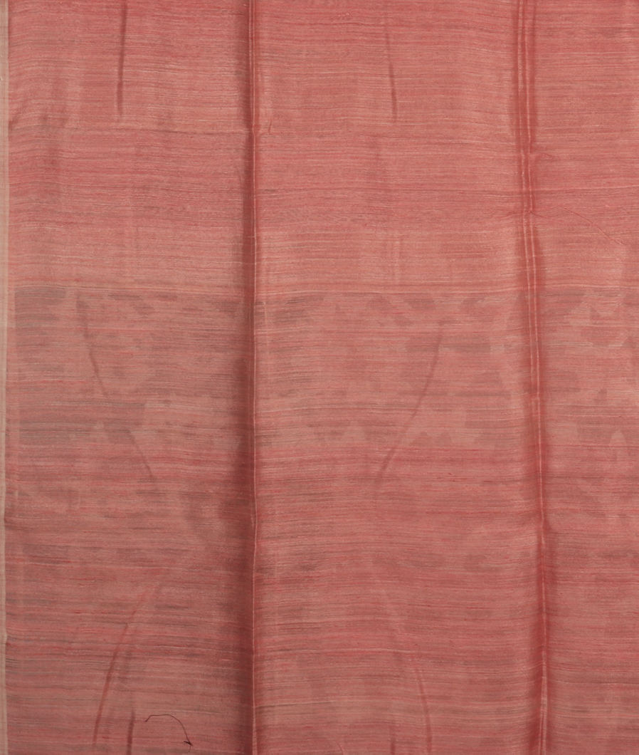 Onion Pink Handwoven Tussar Saree T3786513
