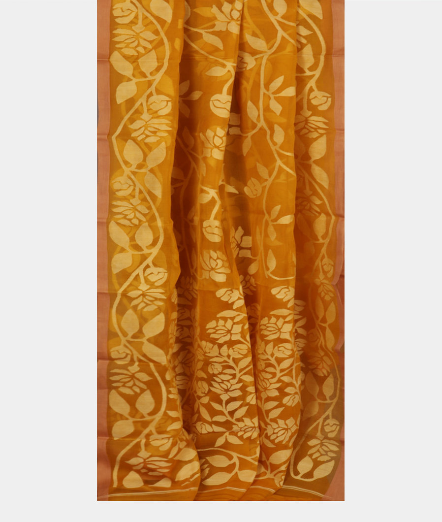 Yellow Muslin Saree  NG57862