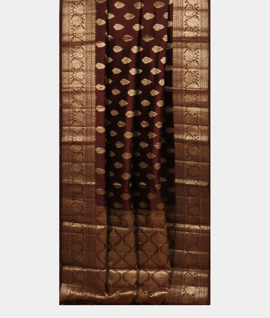 Deep Brown Chaniya Silk Saree T3467232
