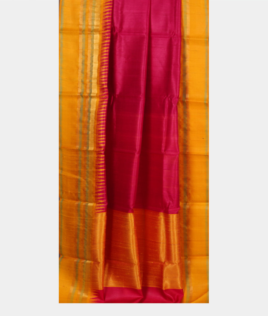 Magenta Woven Tussar Saree T3776152