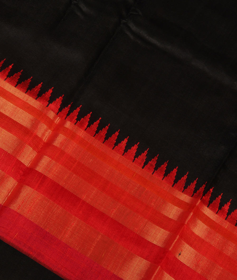 Black Woven Tussar Saree T377612-image