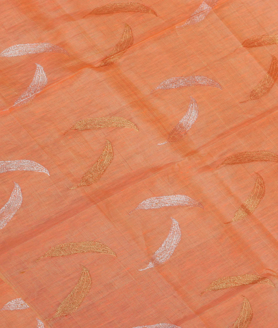 Peach Handwoven Kanjivaram Silk Dupatta LD3510-image