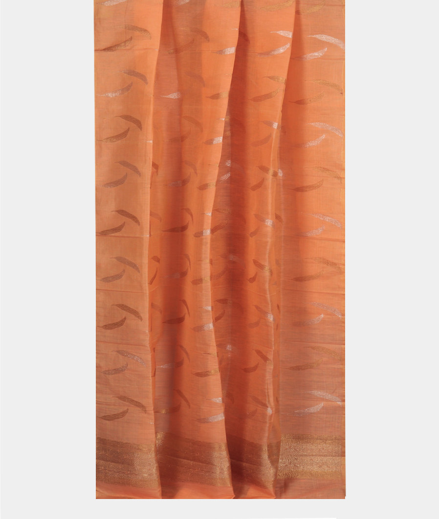 Peach Handwoven Kanjivaram Silk Dupatta LD35102