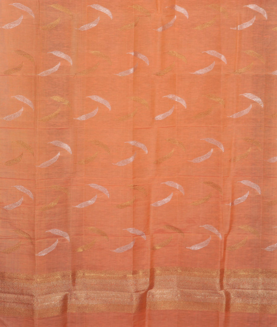 Peach Handwoven Kanjivaram Silk Dupatta LD35103