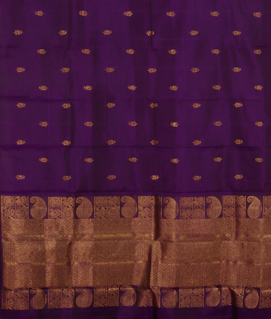Purple Handwoven Kanjivaram Silk Dupatta T3788733