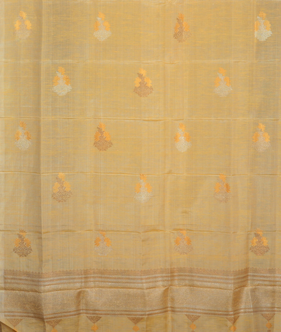 Yellow Handwoven Kanjivaram Silk Dupatta T1591183