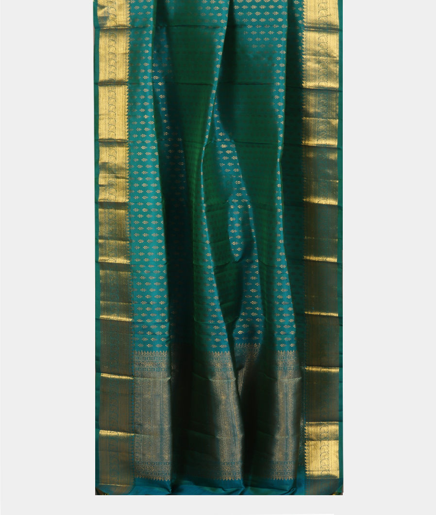 Peacock Blue Handwoven Kanjivaram Silk Dupatta T3788702