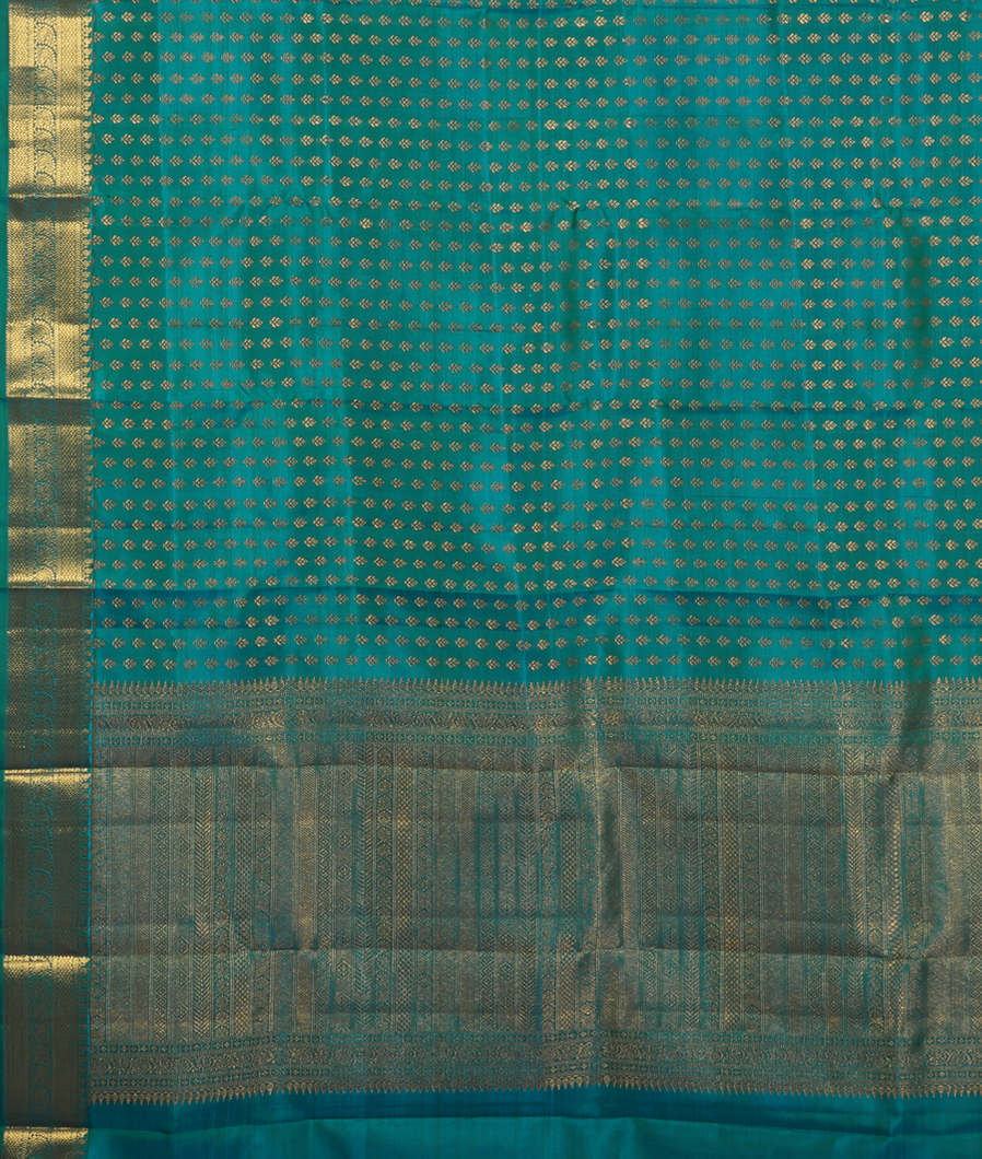 Peacock Blue Handwoven Kanjivaram Silk Dupatta T3788703