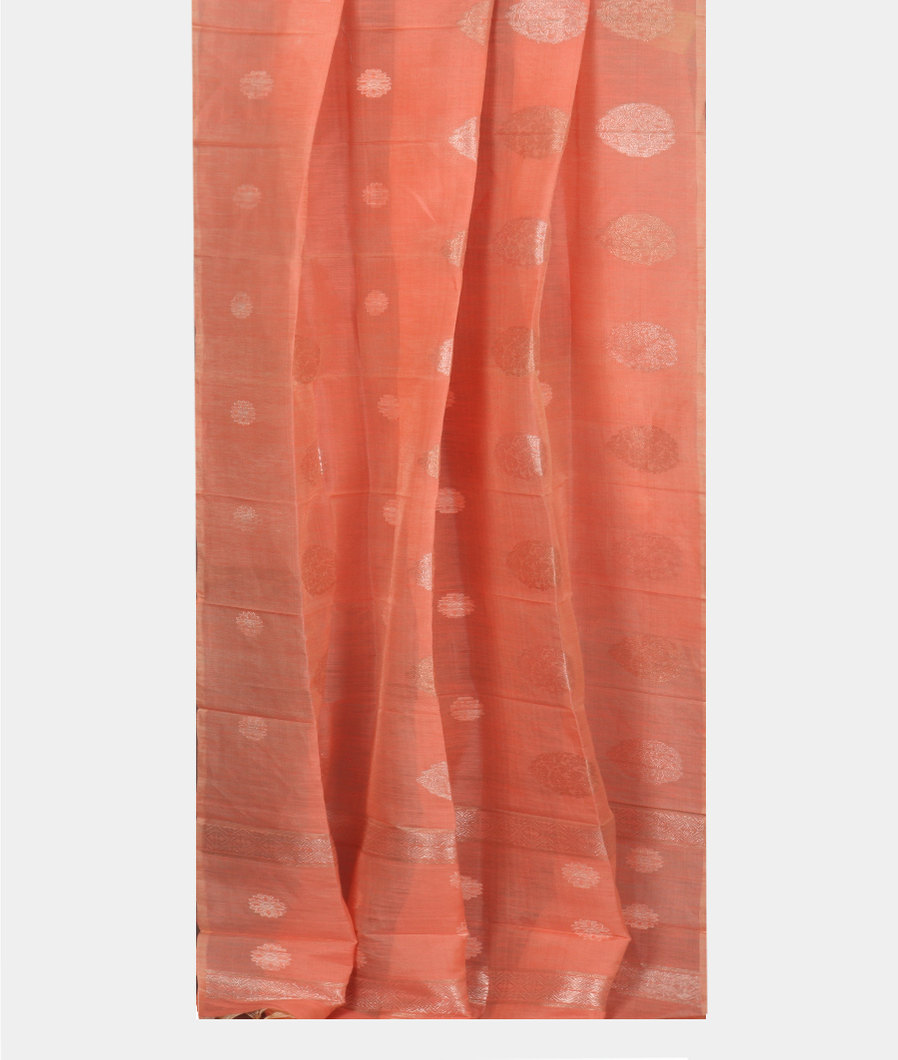 Peach Handwoven Kanjivaram Silk Dupatta LF20322