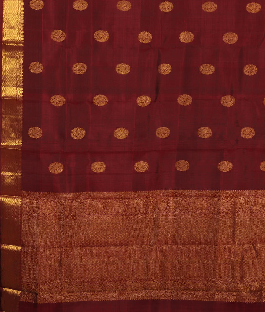 Maroon Handwoven Kanjivaram Silk Dupatta T3788713
