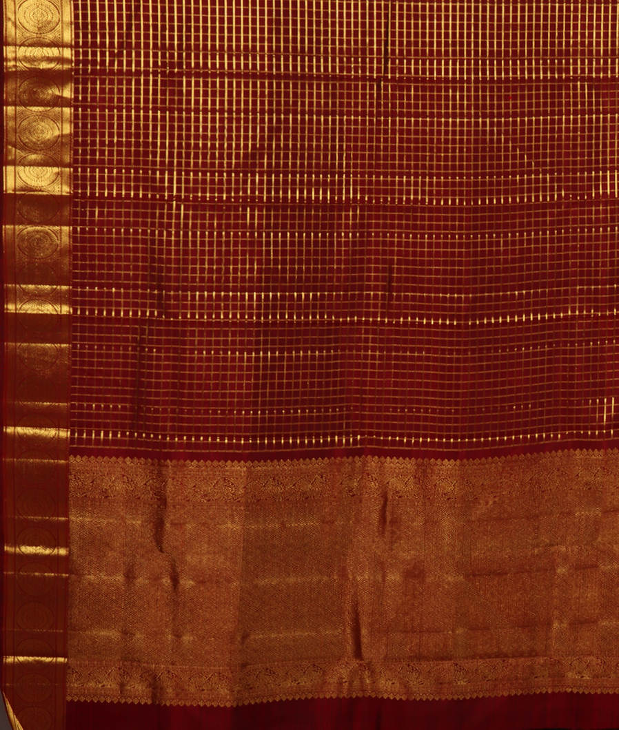 Maroon Handwoven Kanjivaram Silk Dupatta T3871883