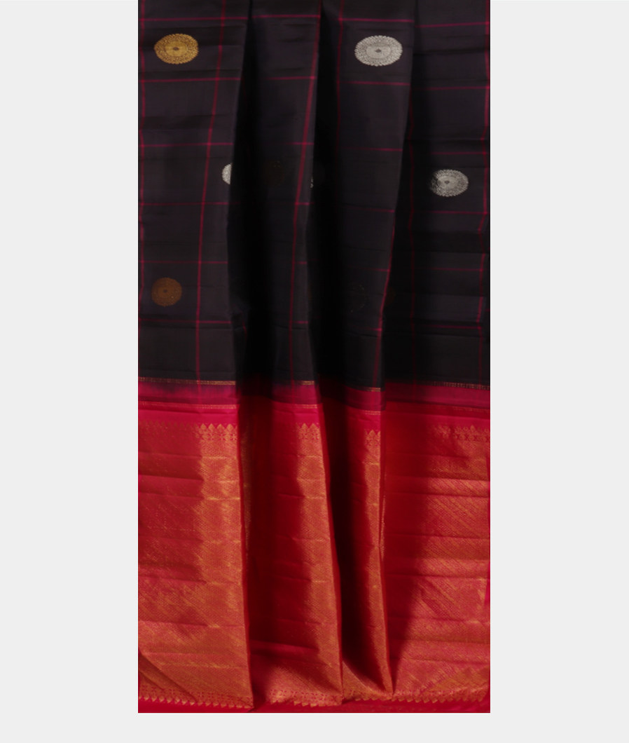 Midnight Blue Handwoven Kanjivaram Silk Saree T3864052