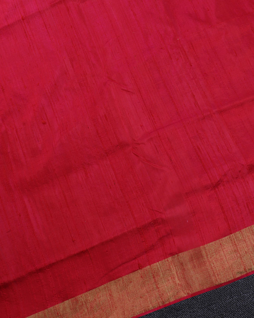 Red Raw Silk Rajkot Patola Saree T3687063