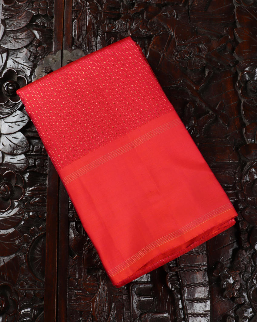 Pinkish Orange Handwoven Kanjivaram Silk Saree T383527-image