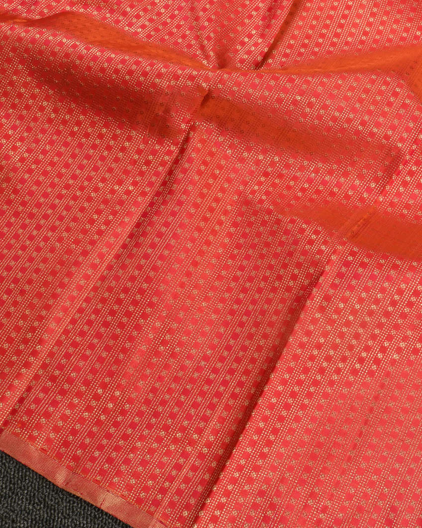 Orange Handwoven Kanjivaram Silk Saree T3866134