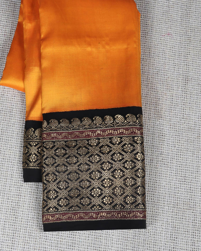 Mustard Yellow Kanjivaram Silk Saree T502386-image