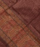 Brown Soft Tussar Printed Saree T1543241