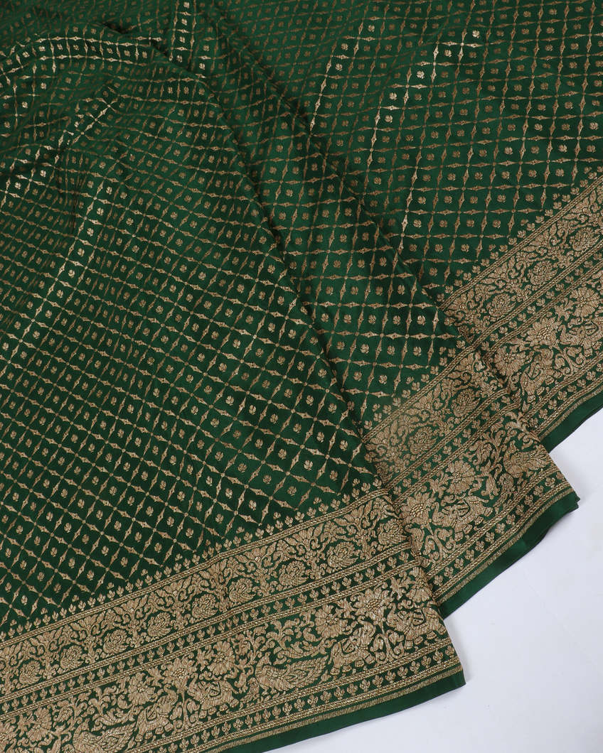 Green Crepe Silk Saree T386348-image