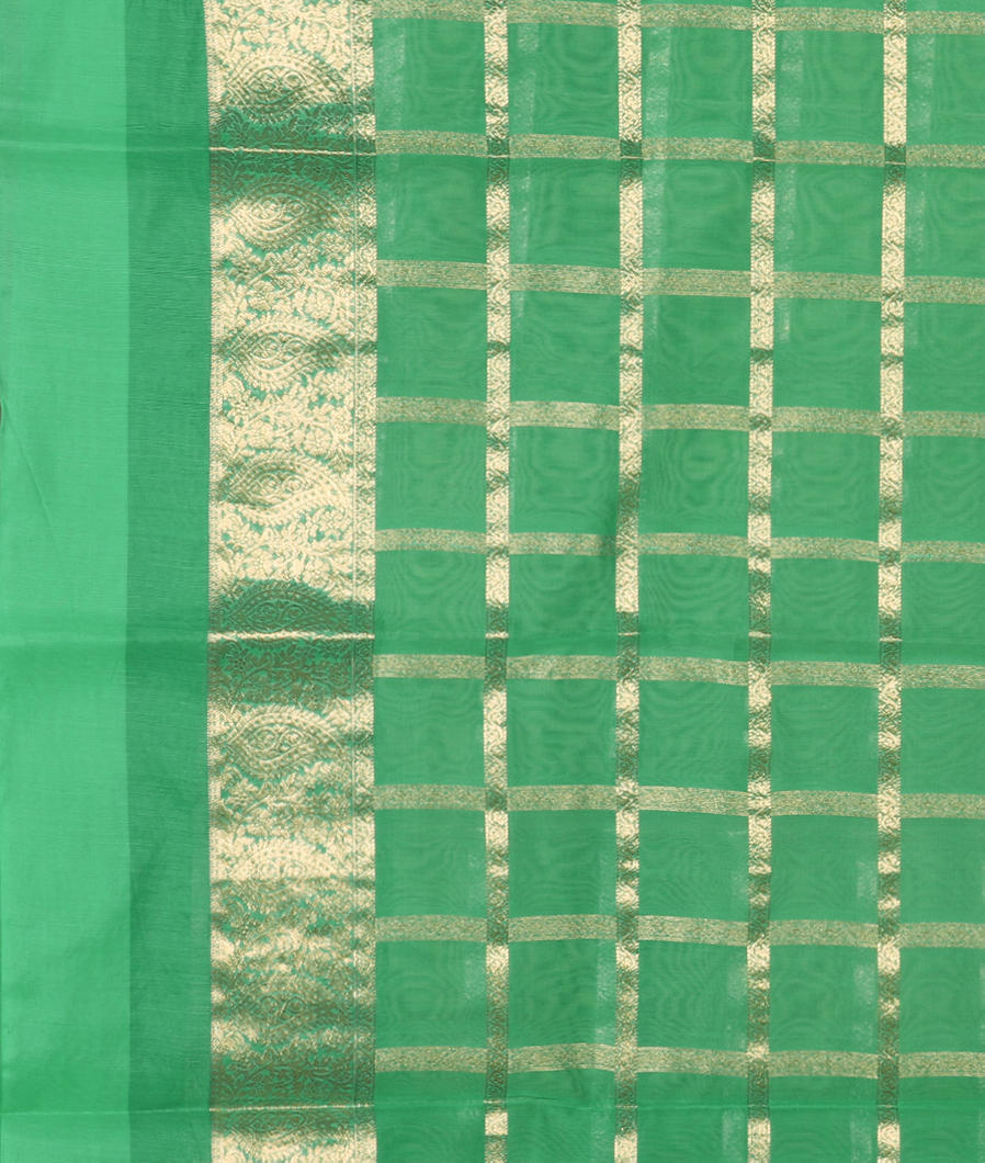 Yellowish Green Silk Cotton Saree T3873343