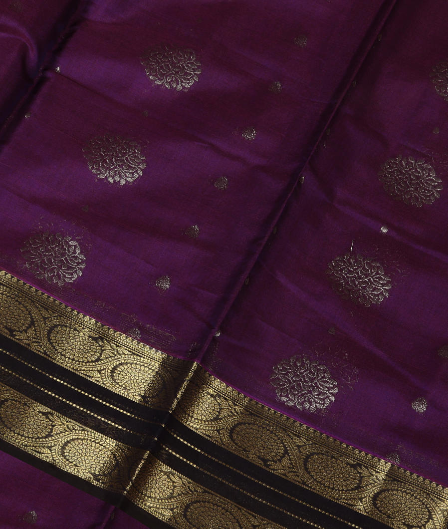 Purple Silk Cotton Saree T387325-image