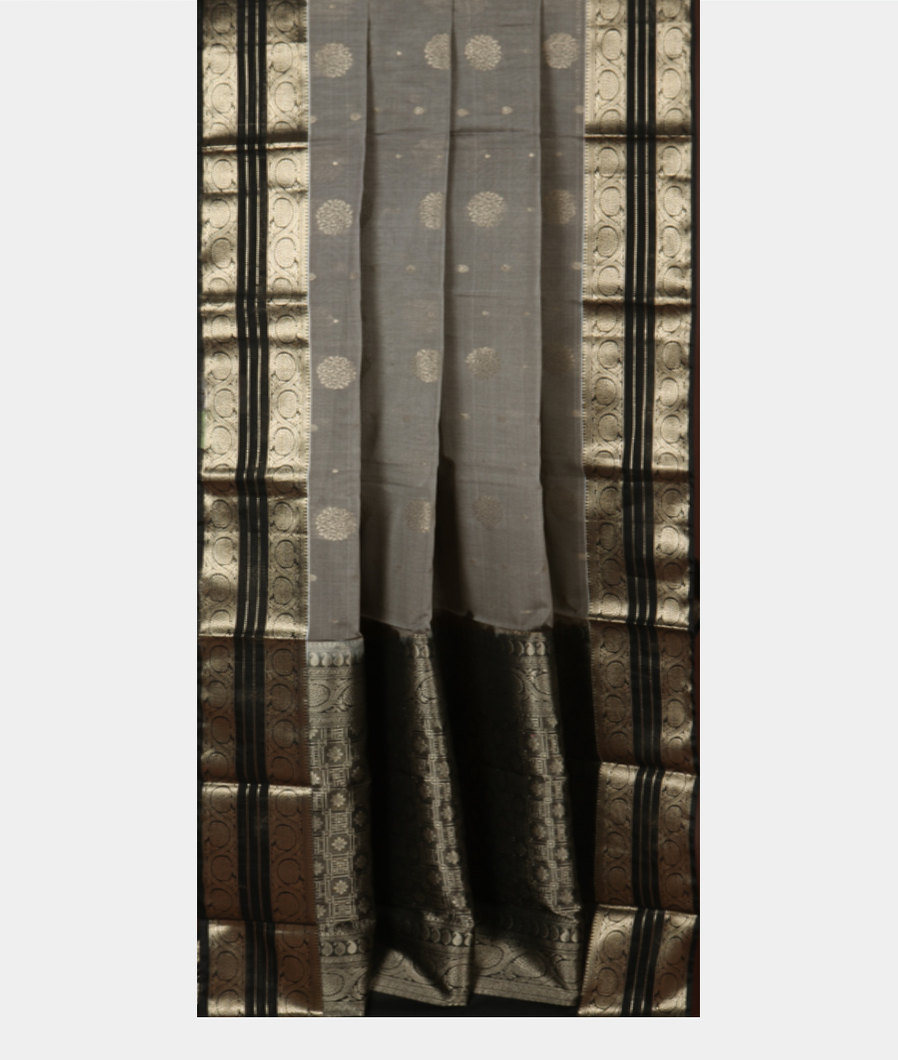 Grey Silk Cotton Saree T387321 2