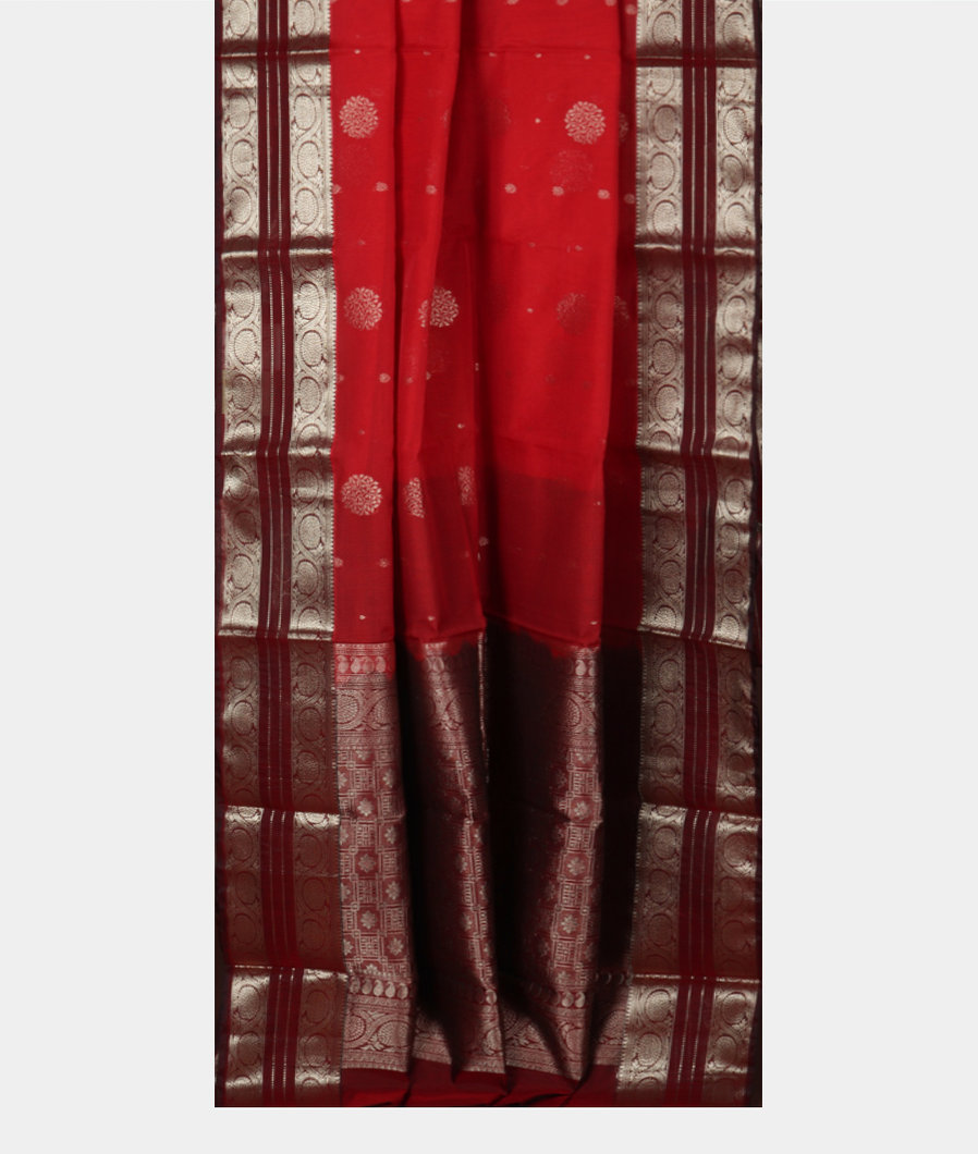 Red Silk Cotton Saree T3873242