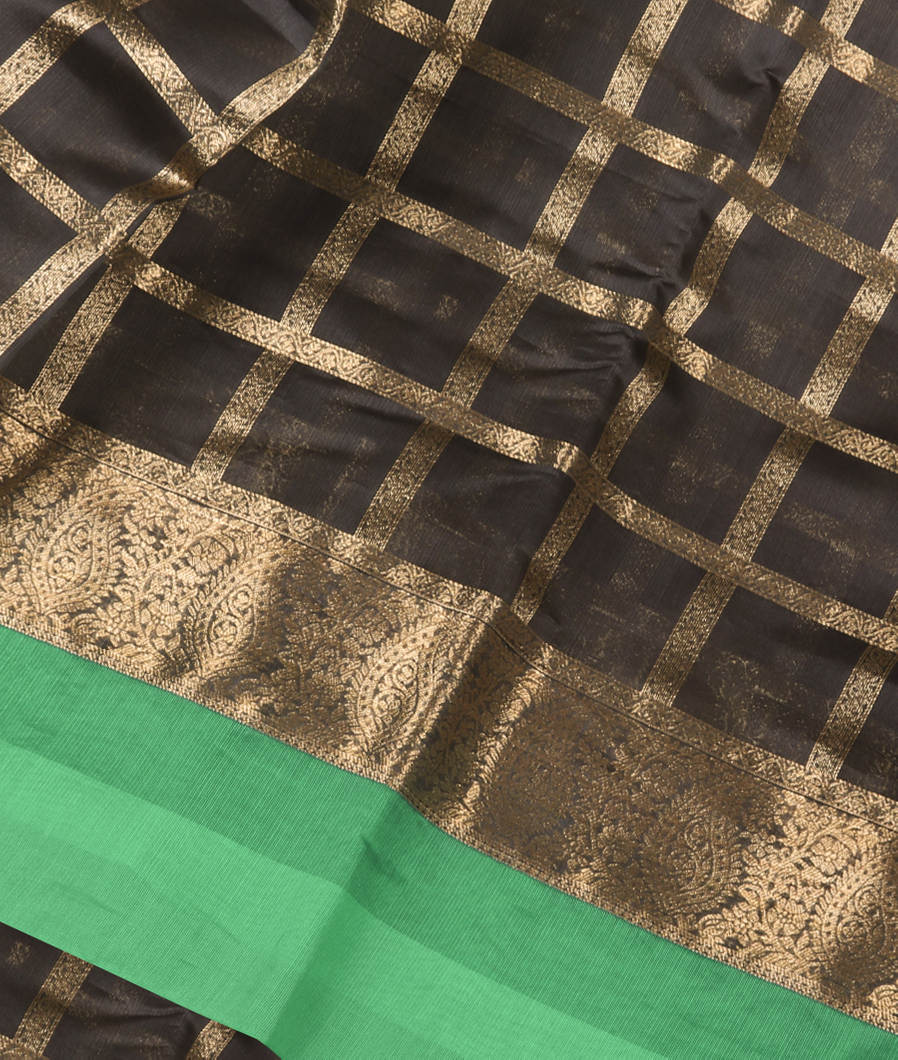 Grey Silk Cotton Saree T387332-image