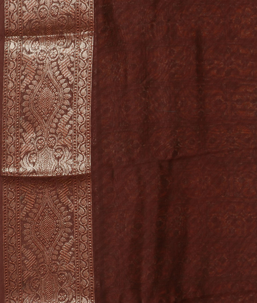 Brown Soft Printed Cotton Saree T3881853