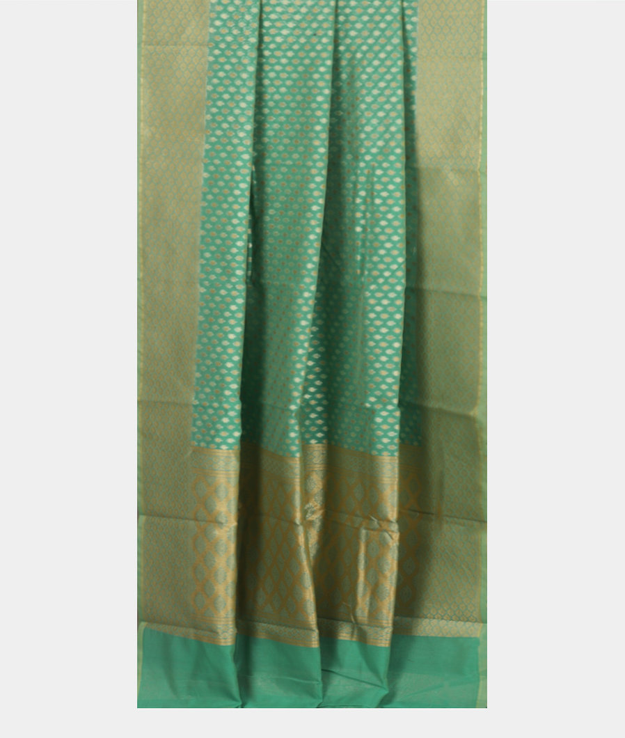 Green Banaras Organza Saree T3819652