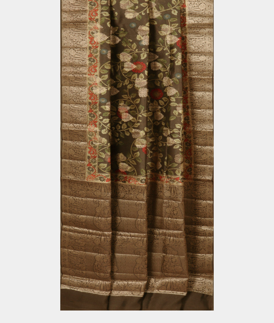 Grey Chaniya Silk Saree T3308452