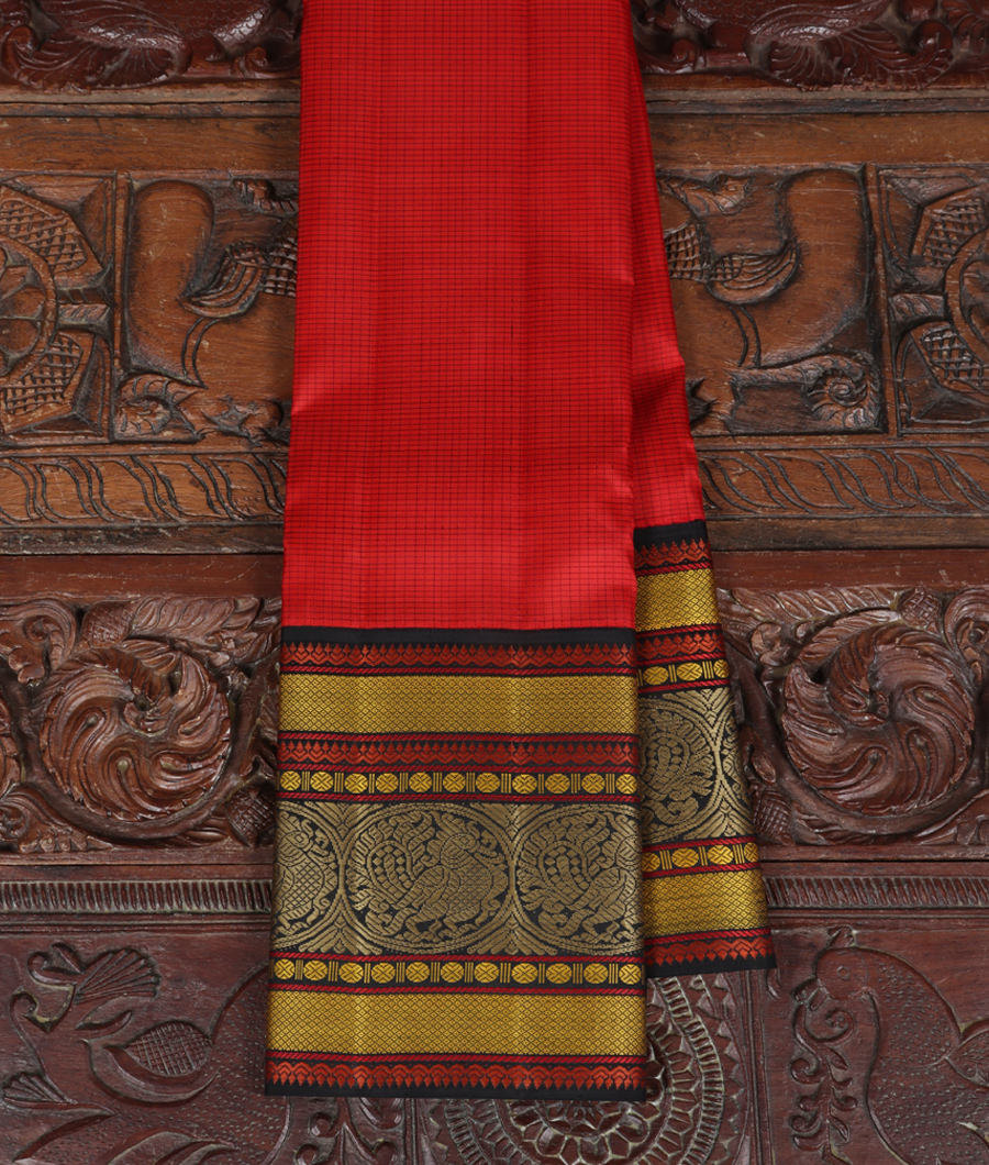 Red Handwoven Kanjivaram Silk Saree T328814-image