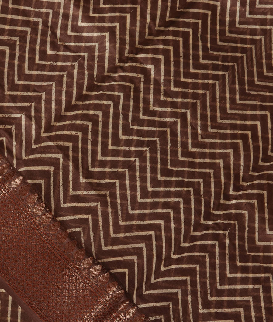 Brown Soft Printed Cotton Saree T388221-image