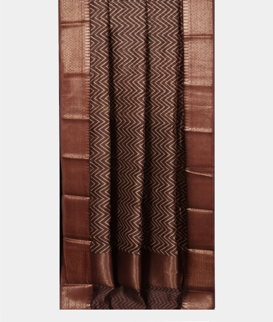 Brown Soft Printed Cotton Saree T3882212