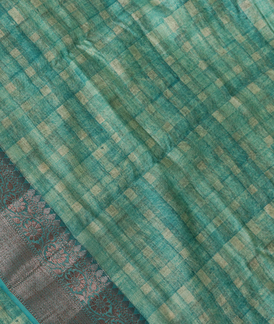 Green Soft Printed Cotton Saree T388196-image