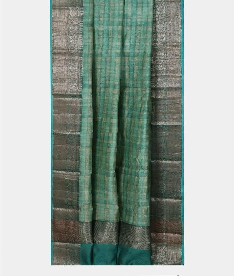 Green Soft Printed Cotton Saree T3881962