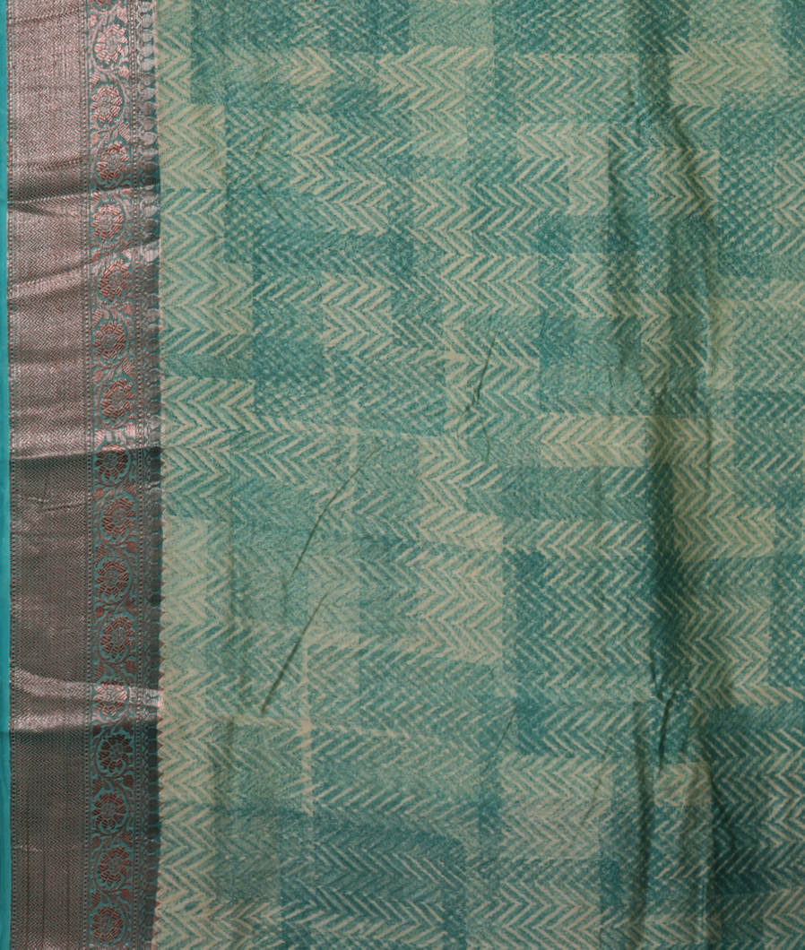 Green Soft Printed Cotton Saree T3881963